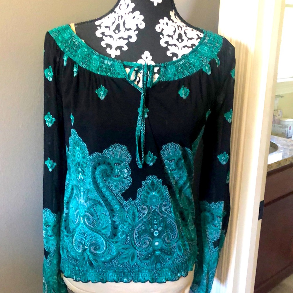 INC beautiful blouse paisley print